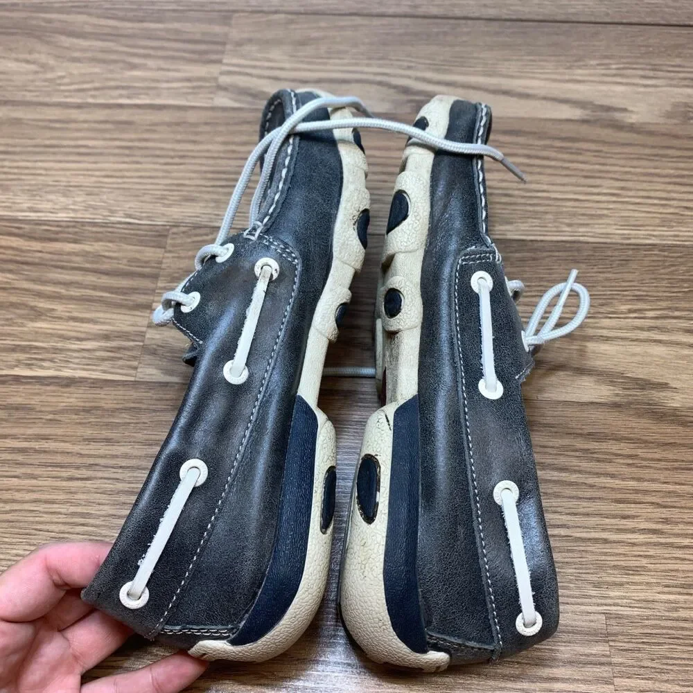 Twisted X Women’s Leather‎ Driving Mocs Boat Shoes Gray Size 7.5M WDM0004